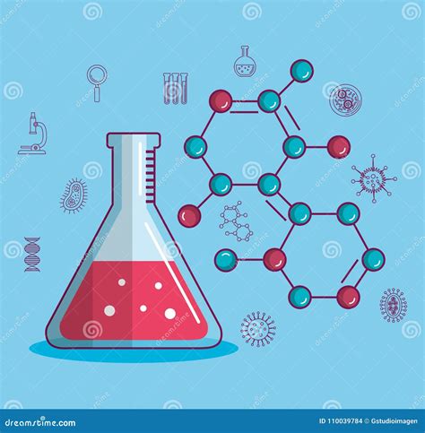 Chemistry Science Poster Icon Stock Vector - Illustration of bacteria ...