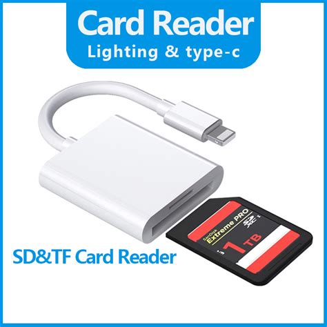 2-in-1 SD TF card adapter reader na kompatible sa Type-C iOS iPhone 13 12 8-pin sa SD TF card ...