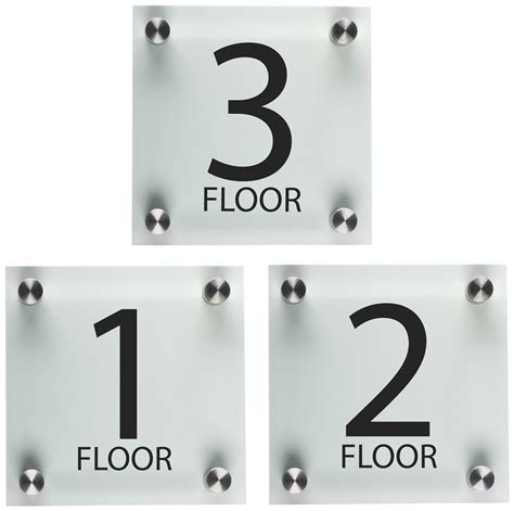 Floor Number Signs | Acrylic with Standoffs