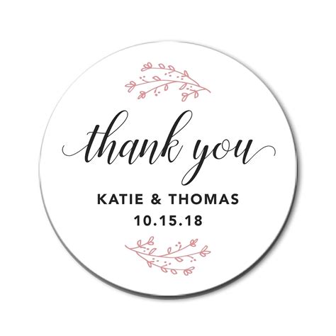 Amazon.com: Custom Wedding Thank You Stickers for Floral Theme, Personalized Favor Stickers ...