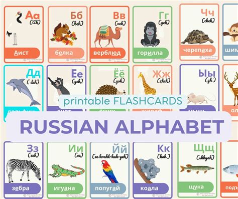 RUSSIAN ALPHABET Flashcards in 2 Designs Russian Alphabet - Etsy