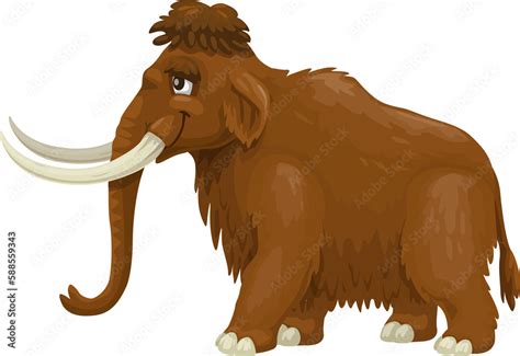 Cartoon Mammoth Ice age extinct animal character Stock Illustration | Adobe Stock