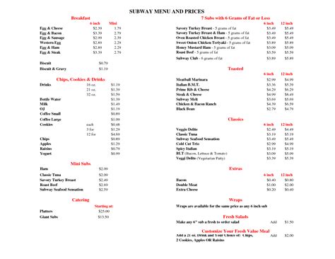 6 Best Images of Subway Breakfast Menu Printable - Subway Breakfast Sandwich Menu, Subway Menu ...