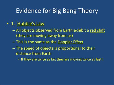 Evidence Of The Big Bang Theory