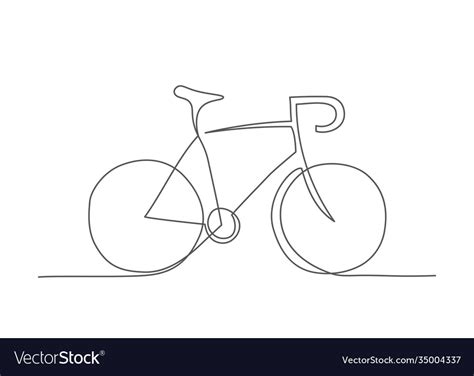 Bicycle one line drawing in line Royalty Free Vector Image