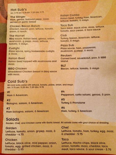 Menu at Pizza Shack pizzeria, L'Anse, 120 E Broad St