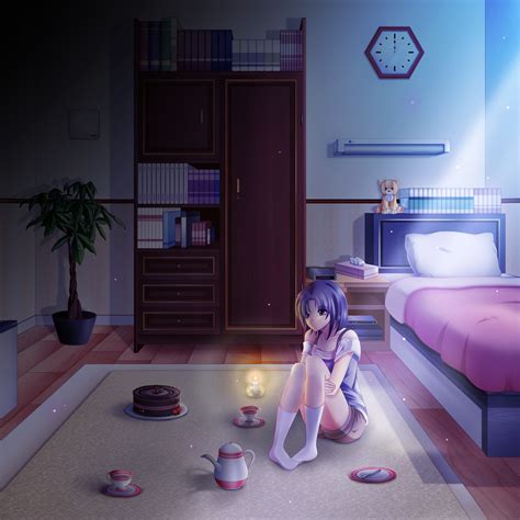 2048x2048 Anime Girl Alone In Room On Her Birthday Ipad Air HD 4k Wallpapers, Images ...