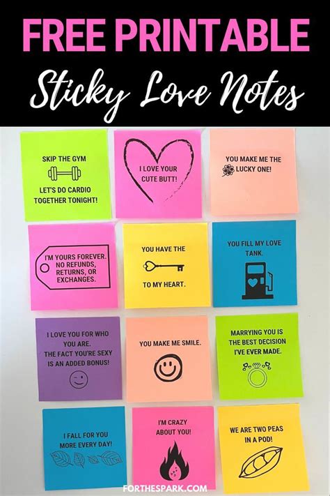 DIY: Free Printable Sticky Love Notes | Cute notes for boyfriend, Love notes for him, Love notes ...