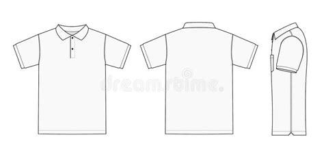 Polo Shirt ,golf Shirt Template Illustration /no Pocket Type /front,back,side / White Stock ...