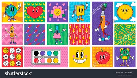 Funny Cartoon School Characters Trendy Comic Stock Vector (Royalty Free) 2189185965 | Shutterstock