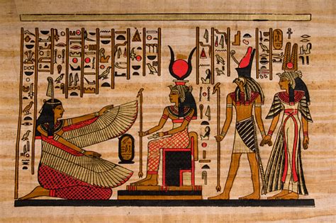 Ancient Egyptian Hieroglyphs On Papyrus Stock Photo - Download Image ...