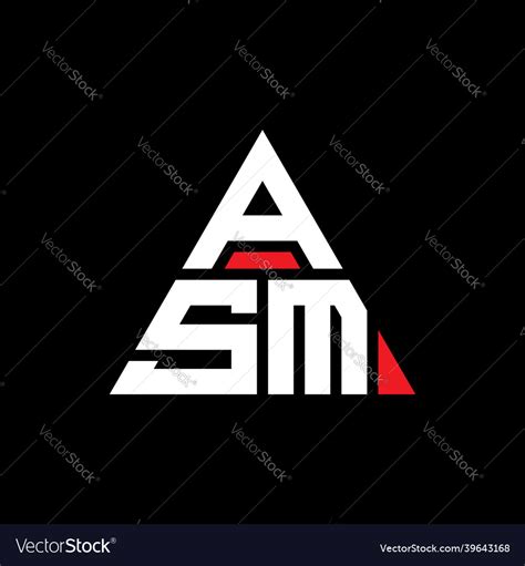 Asm triangle letter logo design with triangle Vector Image