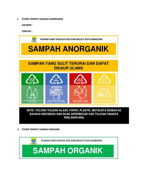 Tulisan Sampah Organik / Tulisan Sampah Non Organik / Sampah yang berasal dari peternakan atau ...