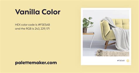 Vanilla Color - HEX #F3E5AB Meaning and Live Previews - PaletteMaker