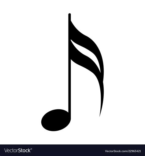 Sixteenth note musical symbol Royalty Free Vector Image