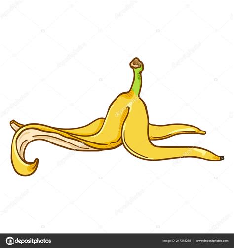 Vector Cartoon Yellow Banana Peel — Stock Vector © nikiteev #247318258