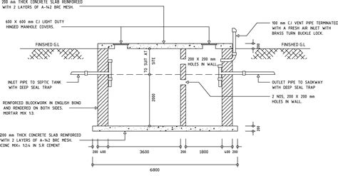 Typical Details of Septic Tank and Soakaway - DWG NET | Cad Blocks and House Plans