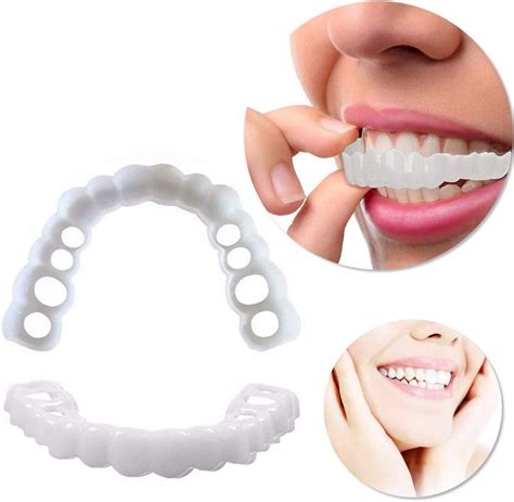 Ccdes Temporary Tooth Replacement Silica Gel Temporary False Teeth Cover Whitening Set False ...