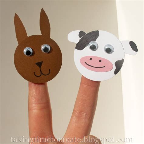 Taking Time To Create: Paper Animal Finger Puppets