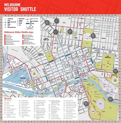 Melbourne attractions map - Melbourne city attractions map (Australia)