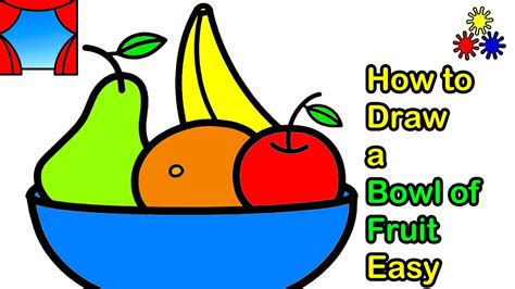 Fruit Bowl Drawing For Kids