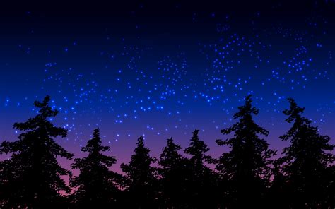 Beautiful starry night background with pine trees 7740238 Vector Art at Vecteezy