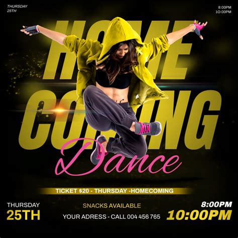 Homecoming dance poster Template | PosterMyWall