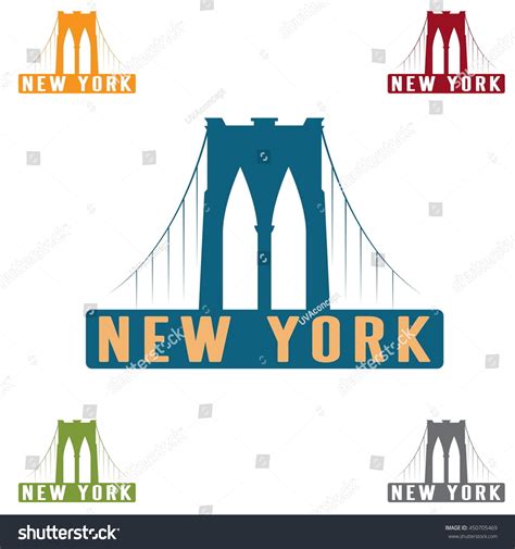 Brooklyn Bridge New York City Vector Stock Vector (Royalty Free) 450705469