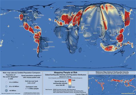 Earthquake risk as a cartogram