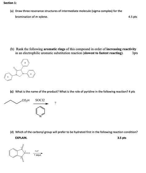 SOLVED: (a) Draw three resonance structures of the intermediate molecule (sigma complex) for the ...