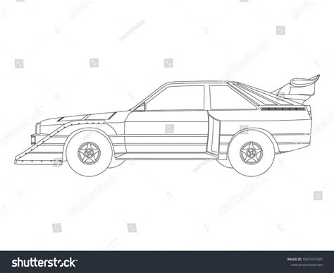 Outline Drawing Car Side View Stock Vector (Royalty Free) 1601951047