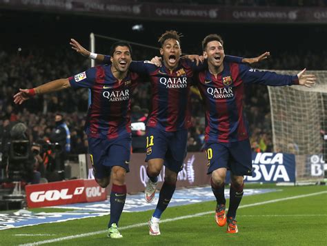 Suárez, Neymar and Messi in an iconic photograph