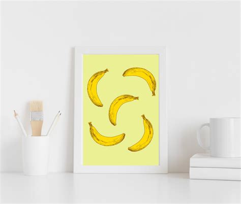 Banana Print Banana Wall Art Banana Digital Print Tropical - Etsy