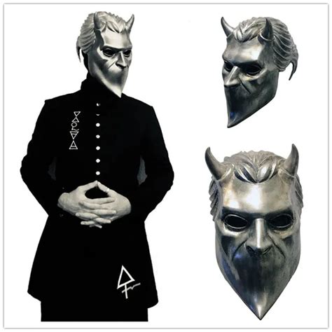 Ghost B.C Rock Roll Nameless Ghoul Band Grucifix Papa Emeri Adult Latex Full Face Helmet Mask ...