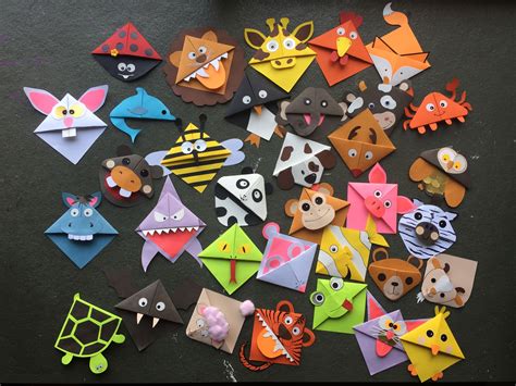 Cute animal corner bookmark fun activity for kids, cute gift idea | Bookmarks kids, Origami ...