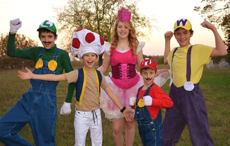 Luigi, Toad, Princess Peach, Mario, Wario costumes. Easy to add accessories in order to create ...