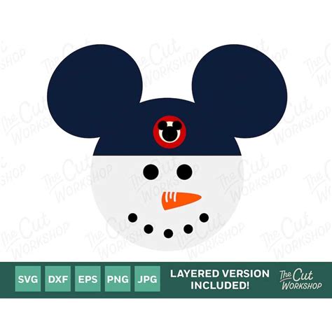 Snowman Mickey Mouse Club Ears | SVG Clipart Images Digital - Inspire Uplift