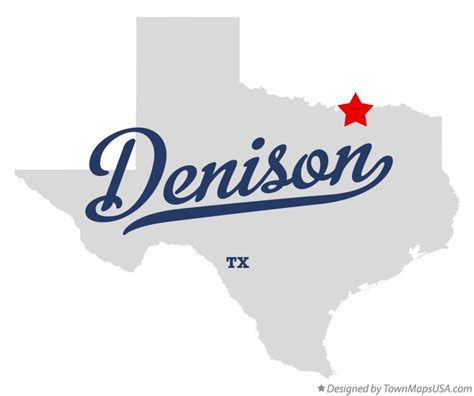 Map of Denison, TX, Texas