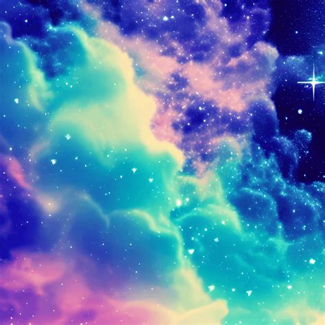 High Quality Galaxy Wallpaper Background with Clouds and Stars Rainbow Pastel Water Colors HD ...