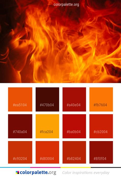 Flame Fire Orange Color Palette #colors #inspiration #graphics #design #inspiration #beautiful ...