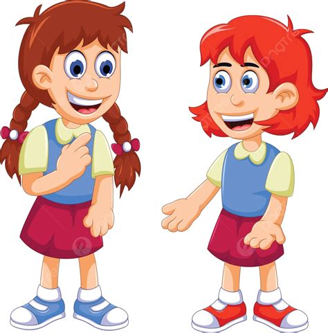 Funny Two Female Student Talking Cartoon Parent Two Vector, Cartoon ...