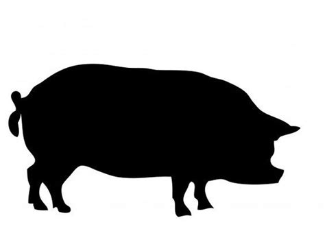 Simple fat full-black pig silhouette tattoo design - Tattooimages.biz