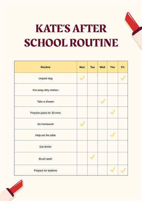 Free Kids After School Routine Chart in Illustrator, PDF - Download | Template.net