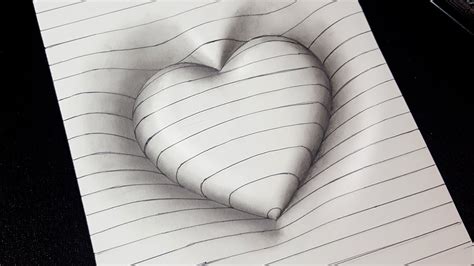 How To Draw A 3d Heart Steps