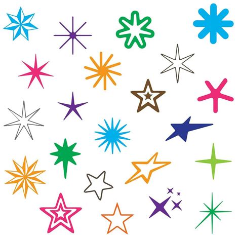 Vector set of Y2K stars, starburst and retro futuristic graphic ornaments for decoration ...