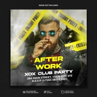 Premium PSD | Club dj party flyer social media post and web banner template