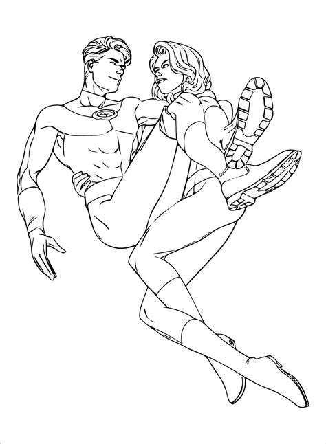 Mr. Fantastic and Invisible Woman coloring page - Download, Print or Color Online for Free