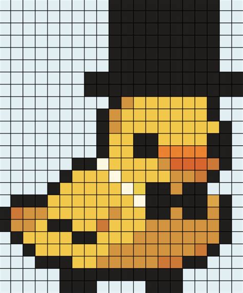 Fancy Duck Pearler | Easy pixel art, Pixel art grid, Minecraft pixel art