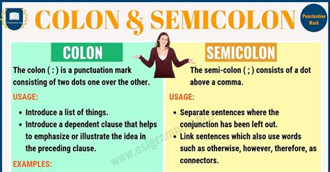 Colon vs Semicolon: When to Use a Semicolon, a Colon - ESL Grammar