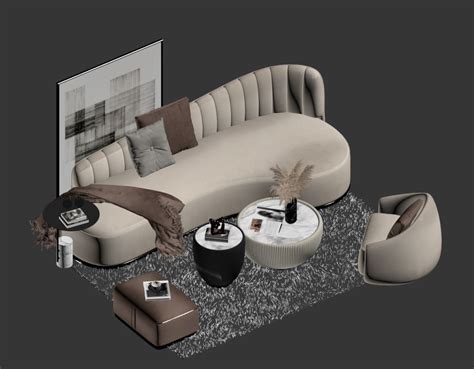 9718. Free 3D Set Sofa Model Download by Nguyen Trang 2 - 3Dzip.Org ...